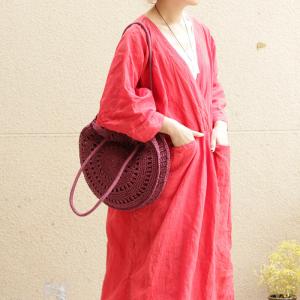 Beach Fashion Straw Crochet Bag Handmade Round Handbag