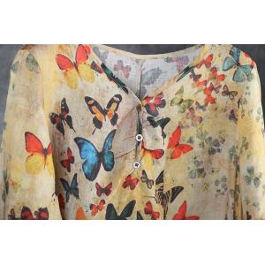 V-Neck Flared Butterfly Dress Irregular Summer Vintage Dress