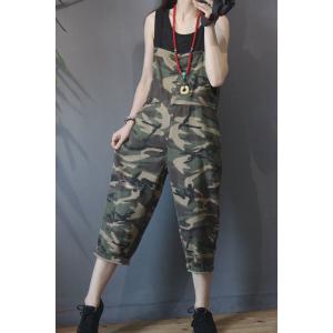 Korean Fashion Cotton Camouflage Overalls Casual Loose Dungarees