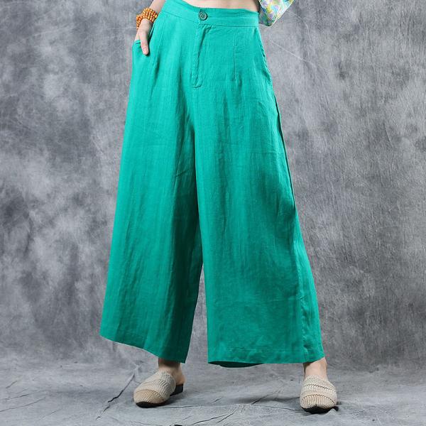 Summer Fashion Wide Leg Pants Beach Linen Casual Trousers