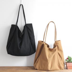 Casual Style Plain Womans Canvas Bag Medium Tote Bag