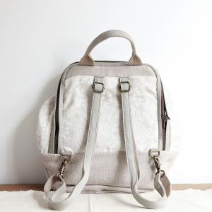 White Jacquard Vintage Backpacks Cotton Linen Beautiful Backpacks