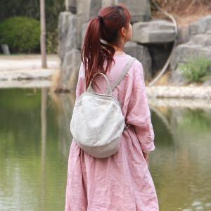 White Jacquard Vintage Backpacks Cotton Linen Beautiful Backpacks