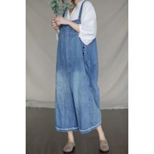Street Style Baggy Jean Overalls Denim Wide Leg Dungarees for Woman
