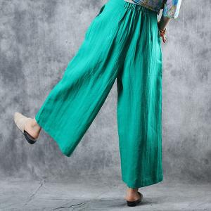 Summer Fashion Wide Leg Pants Beach Linen Casual Trousers