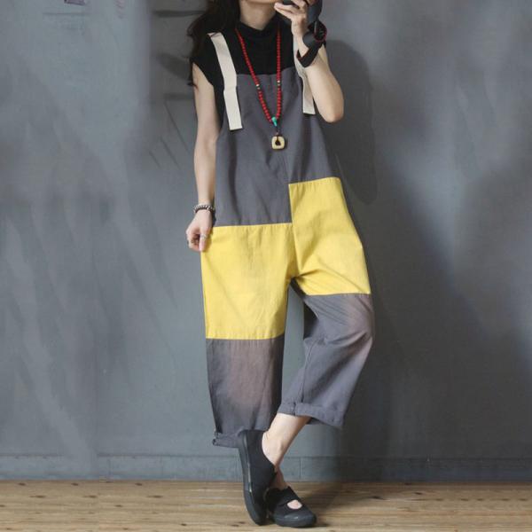 Contrasting Colors Cotton Dungarees Korean Slip 90s Overalls