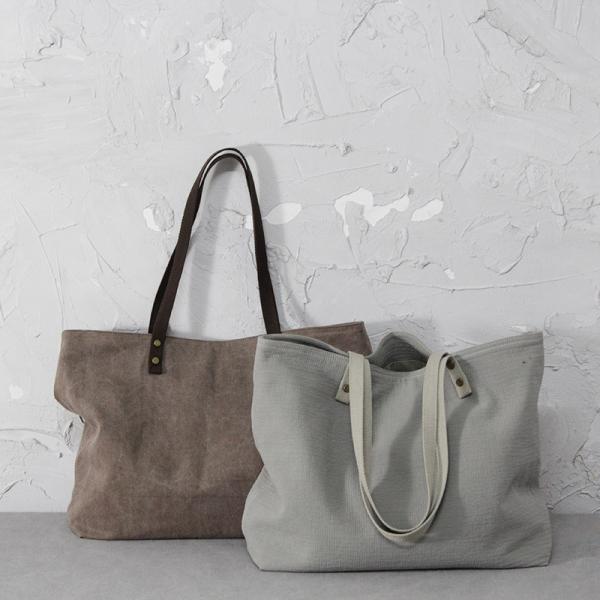 Leisure Style Plain Tote Bag Womans Cotton Linen Shoulder Bag