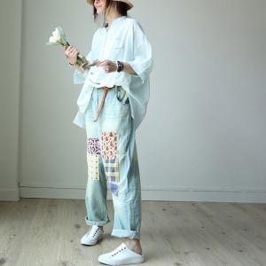 Street Style Patchwork Jeans Korean Baggy Jeans for Woman