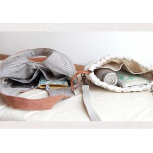 Minimalist Style Cotton Linen Korean Bucket Bag with Jacquard Lining