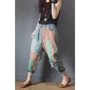 Color Patchwork Korean Jeans In 90s Fashion Baggy Ripped Jeans