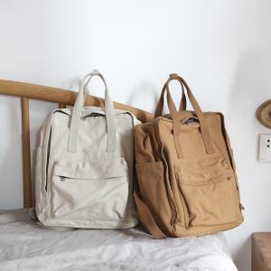 Solid Color Womans Versatile Canvas Backpacks