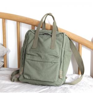 Solid Color Womans Versatile Canvas Backpacks