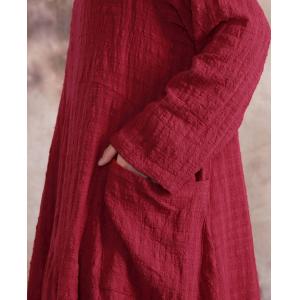 Comfy Style Asymmetrical Red Dress Beautiful Drapes Casual Maxi Dress