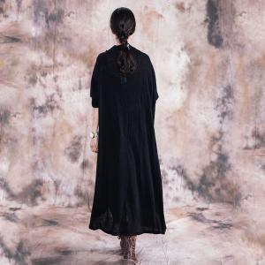 Beautiful Jacquard Wool Black Dress Large Size Vintage Sweater Dress
