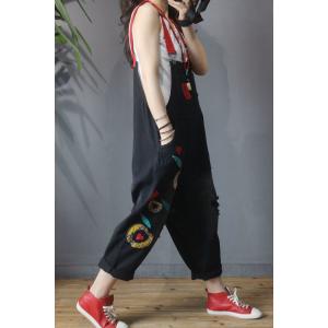 Cartoon Patchwork Ripped Overalls Fashion Cotton Korean Dungarees