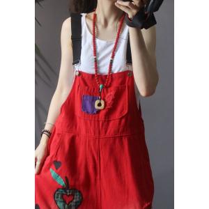 Cartoon Patchwork Ripped Overalls Fashion Cotton Korean Dungarees