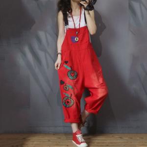 Cartoon Patchwork Ripped Overalls Fashion Cotton Korean Dungarees
