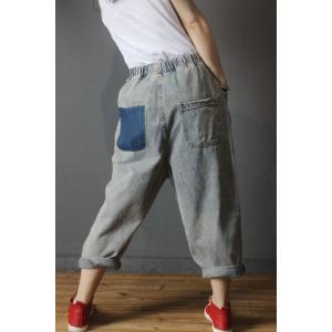 Drawstring Waist 90s Mom Jeans Womens Baggy Ripped Jeans