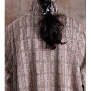 Ruffle Collar Gingham Wool Coat Long Sleeve Maxi Plus Size Winter Coat