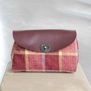 Korean Style Big Checks Flap Bag Cotton Linen Vintage Messenger Bag