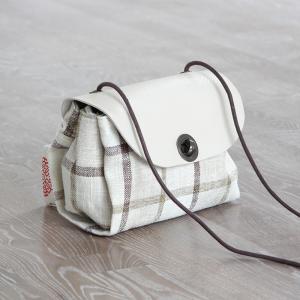 Korean Style Big Checks Flap Bag Cotton Linen Vintage Messenger Bag