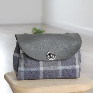 Korean Style Big Checks Flap Bag Cotton Linen Vintage Messenger Bag