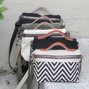 Black and White Waves Hemp Bag Portable Cute Bag
