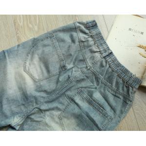 Street Style Blue Patchwork Baggy Jeans Womans Denim Harem Pants