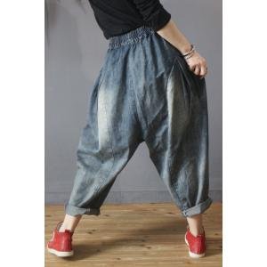 Korean Style Womans Baggy Jeans Fluffy Mom Jeans