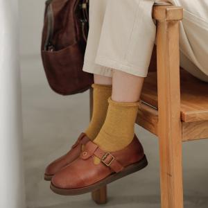 Preppy Style Cowhide Leather Penny Loafers Vintage Handmade Shoes