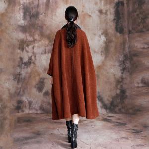 Winter Fashion Plus Size Winter Coat Elegant Wool Blended Poncho Coat