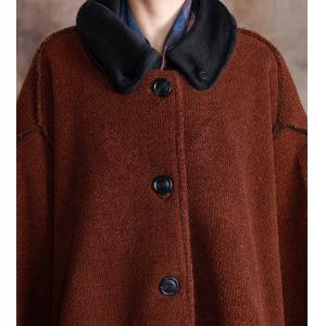 Winter Fashion Plus Size Winter Coat Elegant Wool Blended Poncho Coat