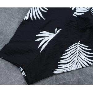 White Leaf Black Yoga Pants Cotton Comfy Genie Pants