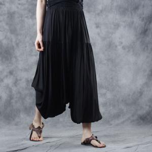 Korean Fashion Loose Harem Pants Pleated Black Palazzo Pants