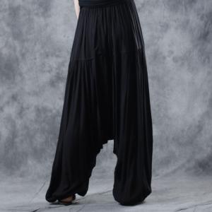 Korean Fashion Loose Harem Pants Pleated Black Palazzo Pants