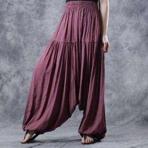 Comfy Style Cotton Thai Pants Long Balloon Trousers for Woman