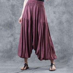 Comfy Style Cotton Thai Pants Long Balloon Trousers for Woman