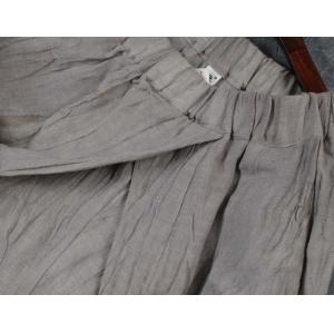 Organic Linen Baggy Cropped Pants Side Pockets Pleated Harem Pants