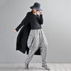 Big Pockets Winter Checkered Trousers British Harem Pants for Woman