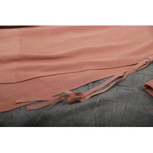 Casual Style Asymmetrical Knitted Dress Cotton Linen Pink Dress