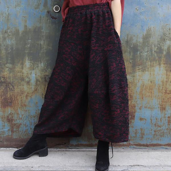 Over 40 Style Jacquard Harem Pants Baggy Wide Leg Trousers