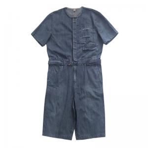 Korean Fashion Button Down Rompers Denim Baggy Dungarees for Woman