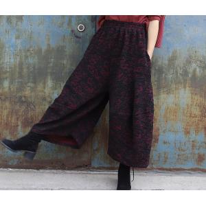 Over 40 Style Jacquard Harem Pants Baggy Wide Leg Trousers