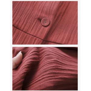 Long Sleeve Pleated Blazers Thick Dark Red Linen Blazers