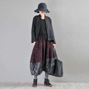 Over 50 Style Jacquard Wide Leg Pants Puffer Cropped Pants for Women