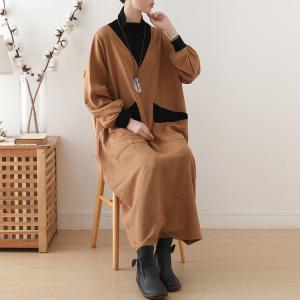 Contrast Color Turtleneck Sweater Dress Long Sleeve Plus Size Dress