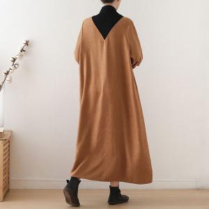 Contrast Color Turtleneck Sweater Dress Long Sleeve Plus Size Dress