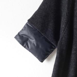 Stand Collar Puffer Large Dress Dark Gray Knitting Dress