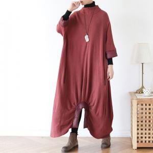 Solid Color Plus Size Sweater Dress Knitting Puffer Winter Dress