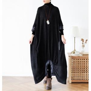 Solid Color Plus Size Sweater Dress Knitting Puffer Winter Dress